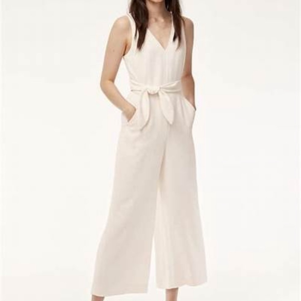 Wilfred Cream Encoulement Wrap Jumpsuit • Size 6